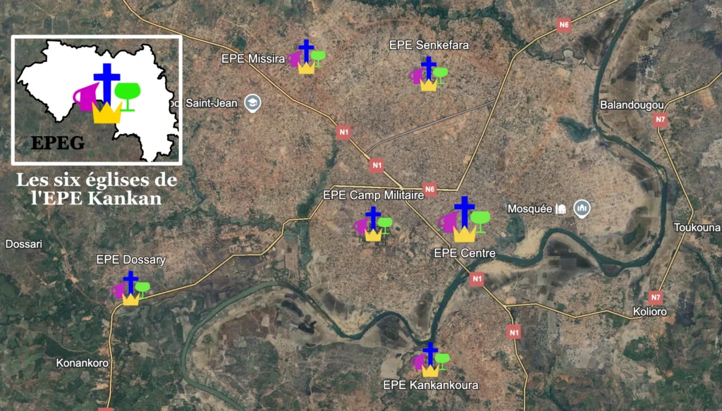 Les six églises de l'EPE à Kankan Les six églises filles de l'EPE à Kankan